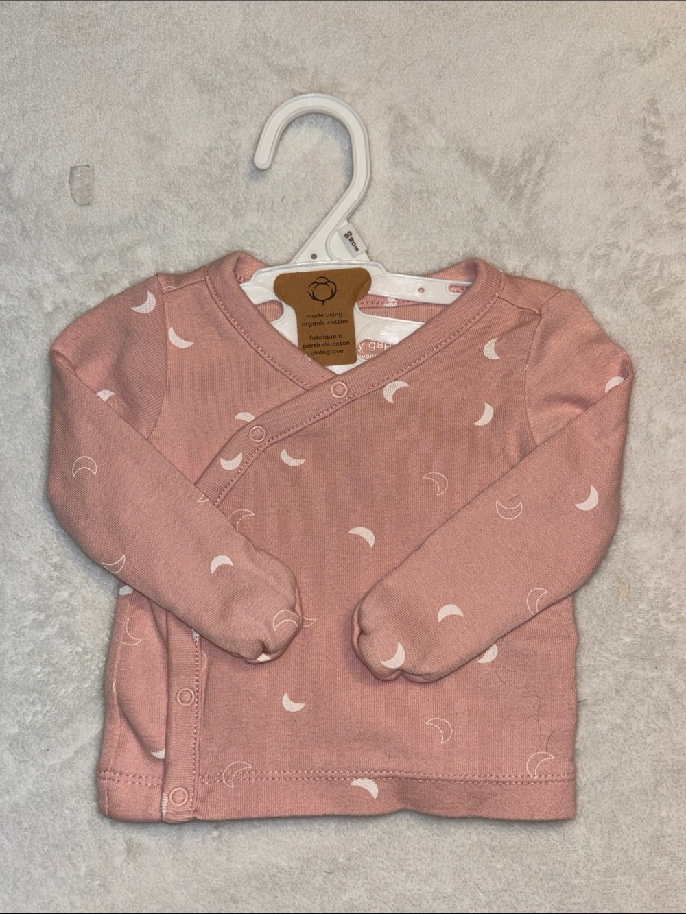 Baby GAP Dusty Pink Moon-Print Wrap Long Sleeve Top BNWT